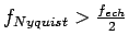 $f_{Nyquist}>\frac{f_{ech}}{2}$