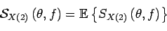 \begin{displaymath}
\swv{X}\left(\theta,f\right) = \int_\mathbb{R} \cumns{X}{2}{\theta,\tau} e^{2 \pi j f \tau} d\tau
\end{displaymath}