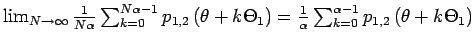 $\lim_{N\rightarrow\infty} \frac{1}{N\alpha}\sum_{k=0}^{N\alpha-1} r\left(\theta\right)=0$